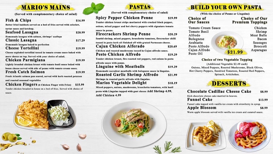 Menu Mario's Pizza Kitchen-1